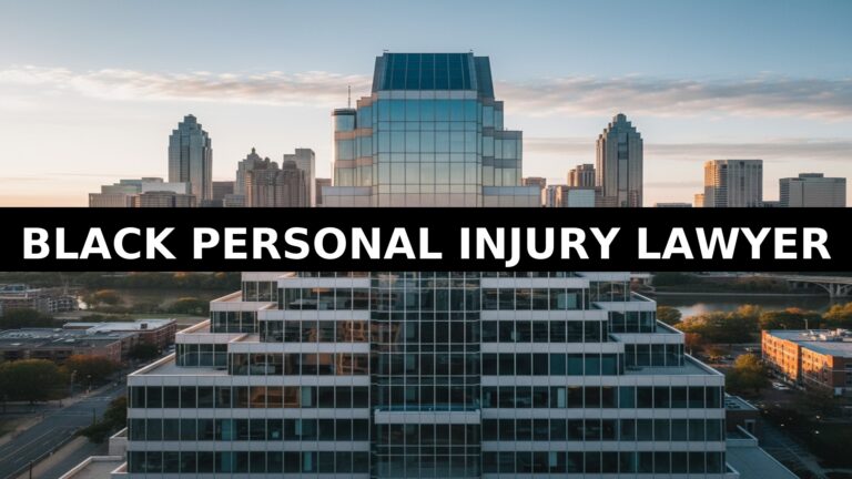 Atlanta city skyline and law office building for Black personal injury lawyer Atlanta Georgia