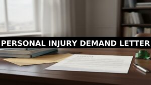 Formal legal demand letter beside medical records for personal injury car accident claims in Georgia