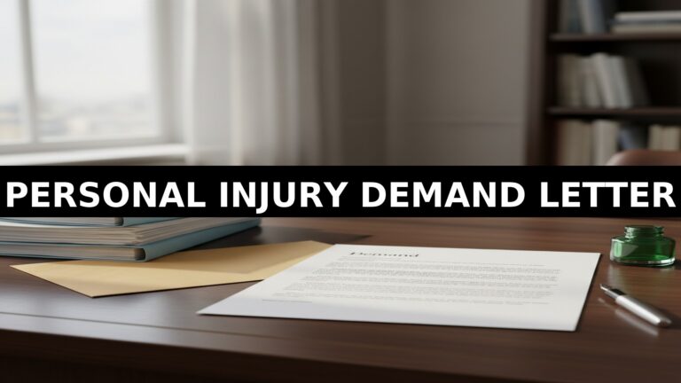 Formal legal demand letter beside medical records for personal injury car accident claims in Georgia